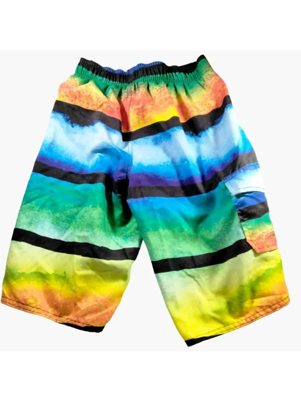 Hang Ten Swim Trunks Board Shorts Boys M Medium Striped Summer Beachy Pool
